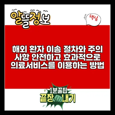 해외 환자 이송 절차와 주의 사항: 안전하고 효과적으로 의료서비스를 이용하는 방법