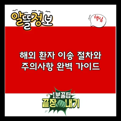 해외 환자 이송 절차와 주의사항 완벽 가이드