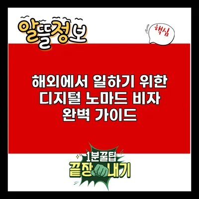 해외에서 일하기 위한 디지털 노마드 비자 완벽 가이드