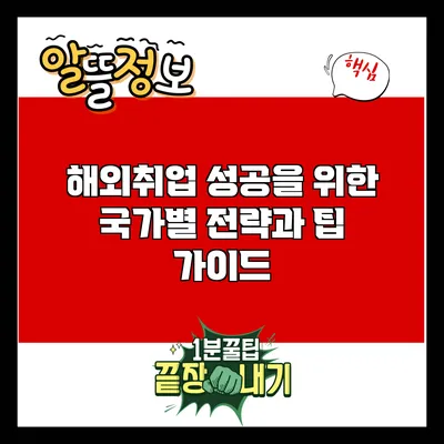 해외취업 성공을 위한 국가별 전략과 팁 가이드
