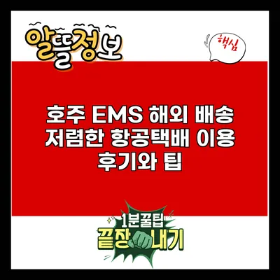 호주 EMS 해외 배송: 저렴한 항공택배 이용 후기와 팁
