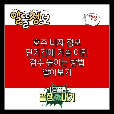 호주 비자 정보: 단기간에 기술 이민 점수 높이는 방법 알아보기