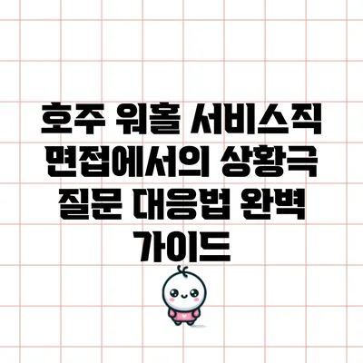 호주 워홀 서비스직 면접에서의 상황극 질문 대응법 완벽 가이드