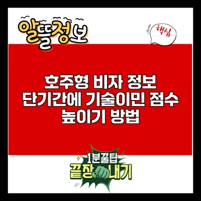 호주형 비자 정보: 단기간에 기술이민 점수 높이기 방법