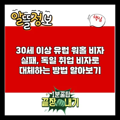 30세 이상 유럽 워홀 비자 실패, 독일 취업 비자로 대체하는 방법 알아보기