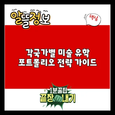각국가별 미술 유학 포트폴리오 전략 가이드