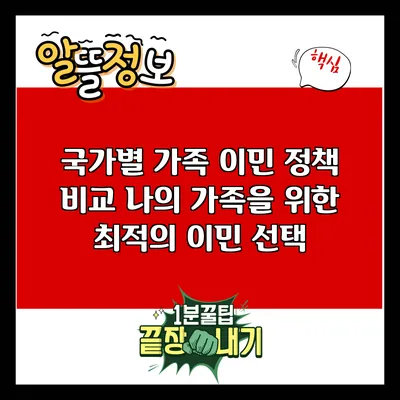 국가별 가족 이민 정책 비교: 나의 가족을 위한 최적의 이민 선택