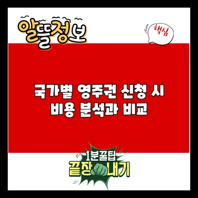 국가별 영주권 신청 시 비용 분석과 비교