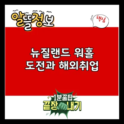 뉴질랜드 워홀 도전과 해외취업