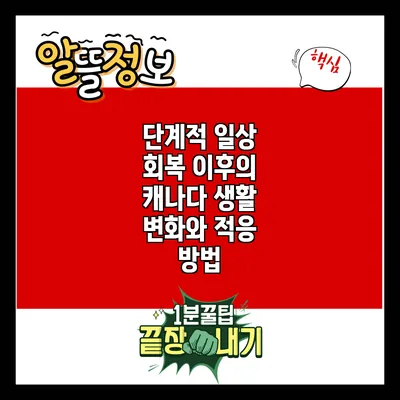 단계적 일상 회복 이후의 캐나다 생활 변화와 적응 방법