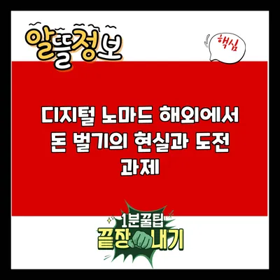디지털 노마드: 해외에서 돈 벌기의 현실과 도전 과제