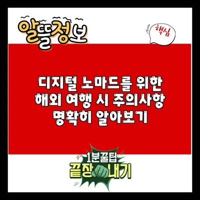 디지털 노마드를 위한 해외 여행 시 주의사항 명확히 알아보기