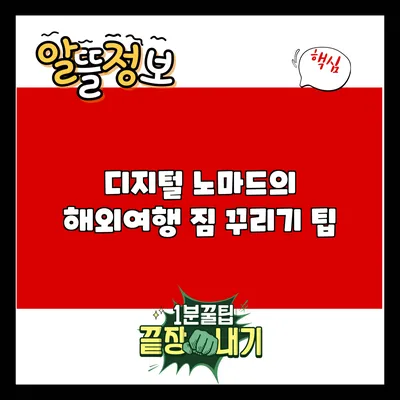 디지털 노마드의 해외여행 짐 꾸리기 팁