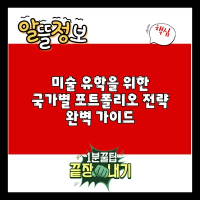 미술 유학을 위한 국가별 포트폴리오 전략 완벽 가이드