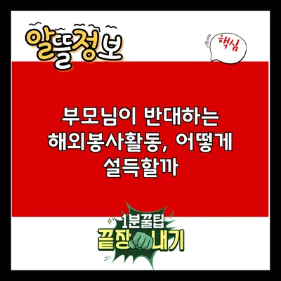 부모님이 반대하는 해외봉사활동, 어떻게 설득할까?