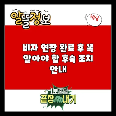 비자 연장 완료 후 꼭 알아야 할 후속 조치 안내