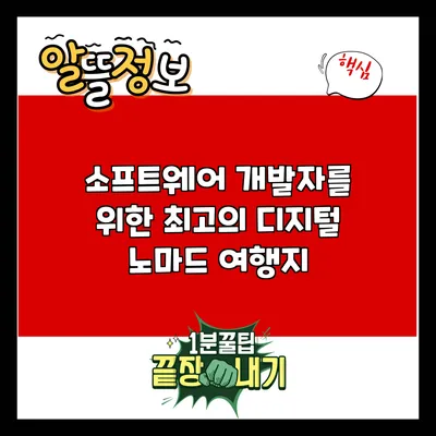 소프트웨어 개발자를 위한 최고의 디지털 노마드 여행지