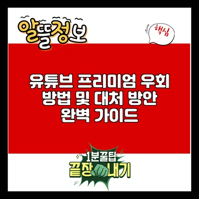유튜브 프리미엄 우회 방법 및 대처 방안 완벽 가이드