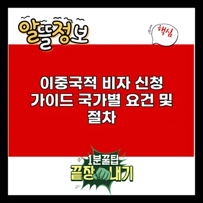 이중국적 비자 신청 가이드: 국가별 요건 및 절차