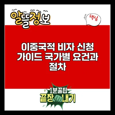 이중국적 비자 신청 가이드: 국가별 요건과 절차