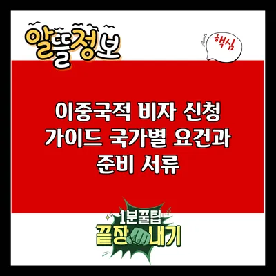 이중국적 비자 신청 가이드: 국가별 요건과 준비 서류