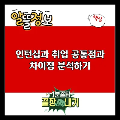인턴십과 취업: 공통점과 차이점 분석하기