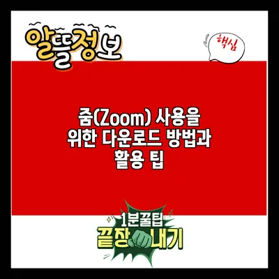 줌(Zoom) 사용을 위한 다운로드 방법과 활용 팁
