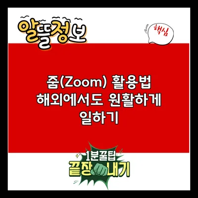 줌(Zoom) 활용법: 해외에서도 원활하게 일하기