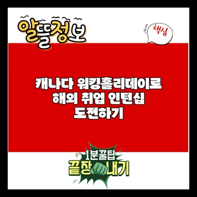 캐나다 워킹홀리데이로 해외 취업 인턴십 도전하기