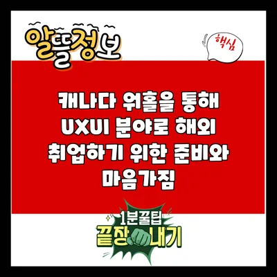 캐나다 워홀을 통해 UX/UI 분야로 해외 취업하기 위한 준비와 마음가짐