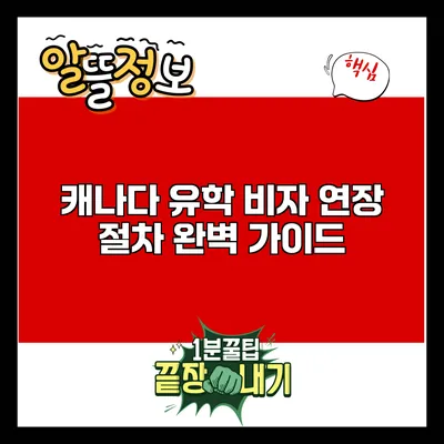 캐나다 유학 비자 연장 절차 완벽 가이드