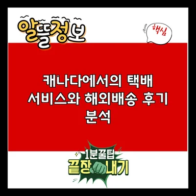 캐나다에서의 택배 서비스와 해외배송 후기 분석
