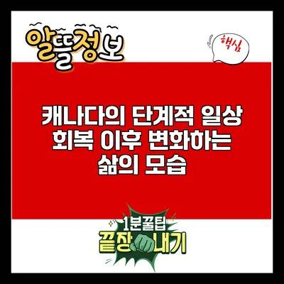 캐나다의 단계적 일상 회복 이후 변화하는 삶의 모습