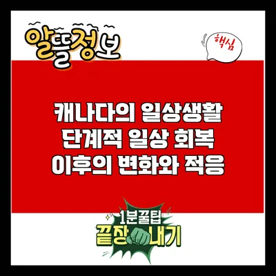 캐나다의 일상생활: 단계적 일상 회복 이후의 변화와 적응