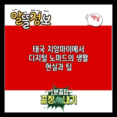 태국 치앙마이에서 디지털 노마드의 생활: 현실과 팁