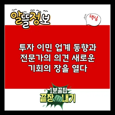 투자 이민 업계 동향과 전문가의 의견: 새로운 기회의 장을 열다