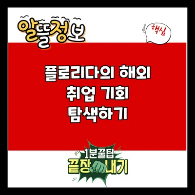 플로리다의 해외 취업 기회 탐색하기