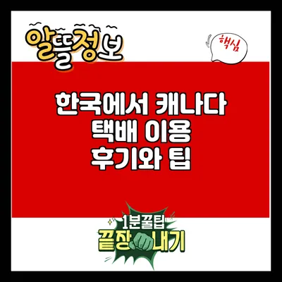 한국에서 캐나다 택배 이용 후기와 팁