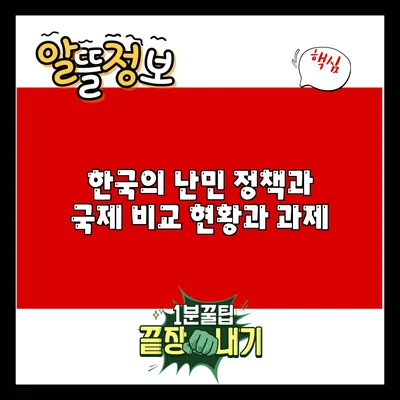 한국의 난민 정책과 국제 비교: 현황과 과제