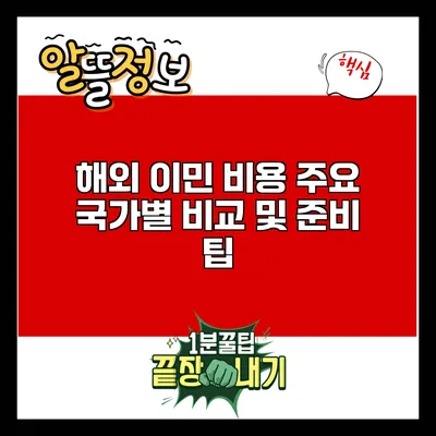 해외 이민 비용: 주요 국가별 비교 및 준비 팁
