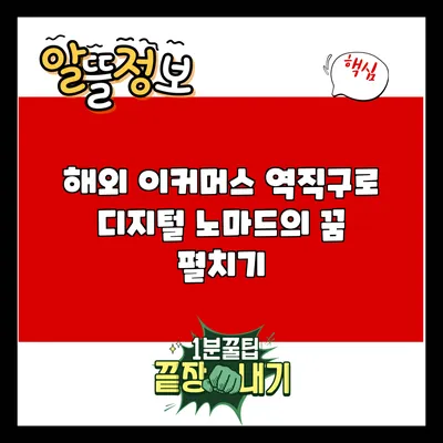 해외 이커머스 역직구로 디지털 노마드의 꿈 펼치기