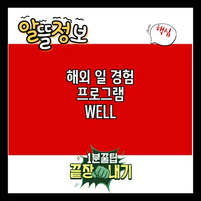 해외 일 경험 프로그램 WELL