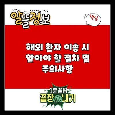 해외 환자 이송 시 알아야 할 절차 및 주의사항