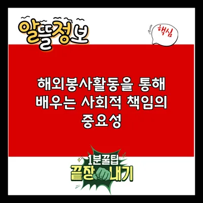 해외봉사활동을 통해 배우는 사회적 책임의 중요성