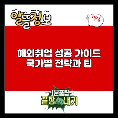 해외취업 성공 가이드: 국가별 전략과 팁