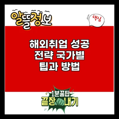 해외취업 성공 전략: 국가별 팁과 방법