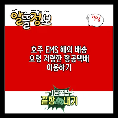 호주 EMS 해외 배송 요령: 저렴한 항공택배 이용하기