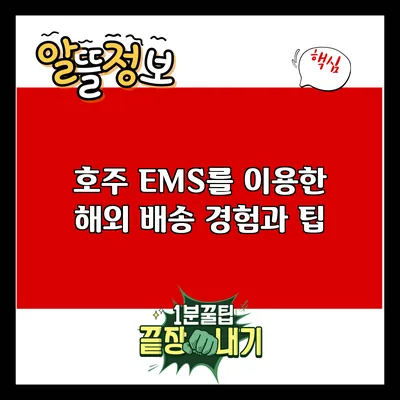 호주 EMS를 이용한 해외 배송 경험과 팁