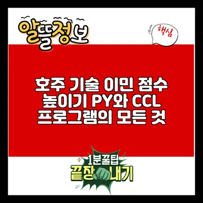 호주 기술 이민 점수 높이기: PY와 CCL 프로그램의 모든 것