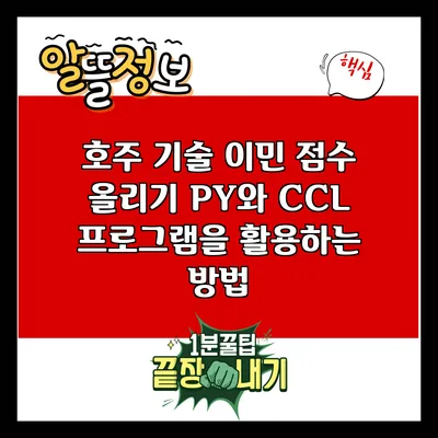 호주 기술 이민 점수 올리기: PY와 CCL 프로그램을 활용하는 방법